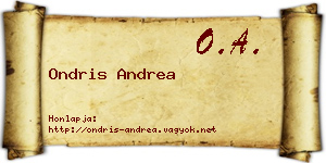 Ondris Andrea névjegykártya